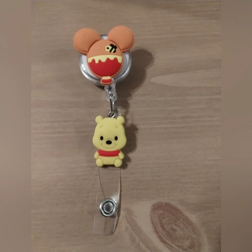 🐻✨ Cute Disney Winnie the Pooh Honey Bee ID Badge Reel Holder, Nurse, CNA